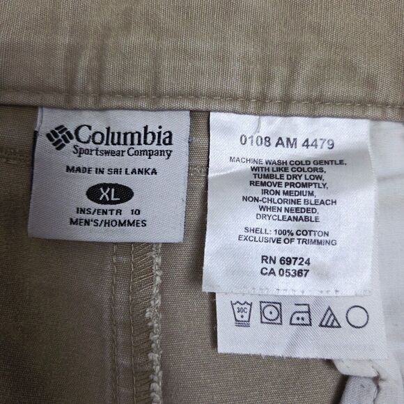 Columbia XCO Cargo Shorts Men’s XL Cotton 10" inseam Khaki/Beige - Picture 5 of 8